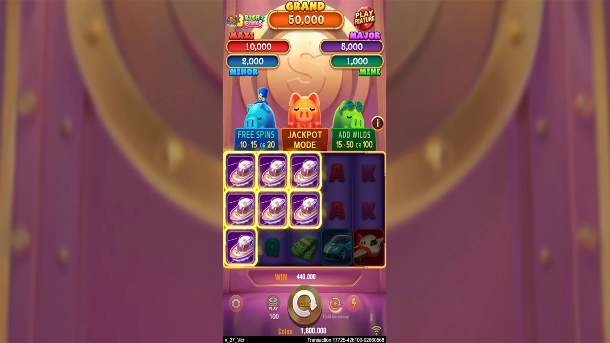 3 Rich Piggies Win
