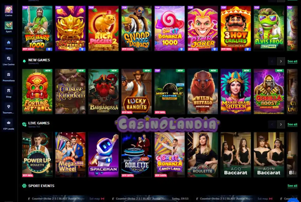 Beonbet Casino Desktop View