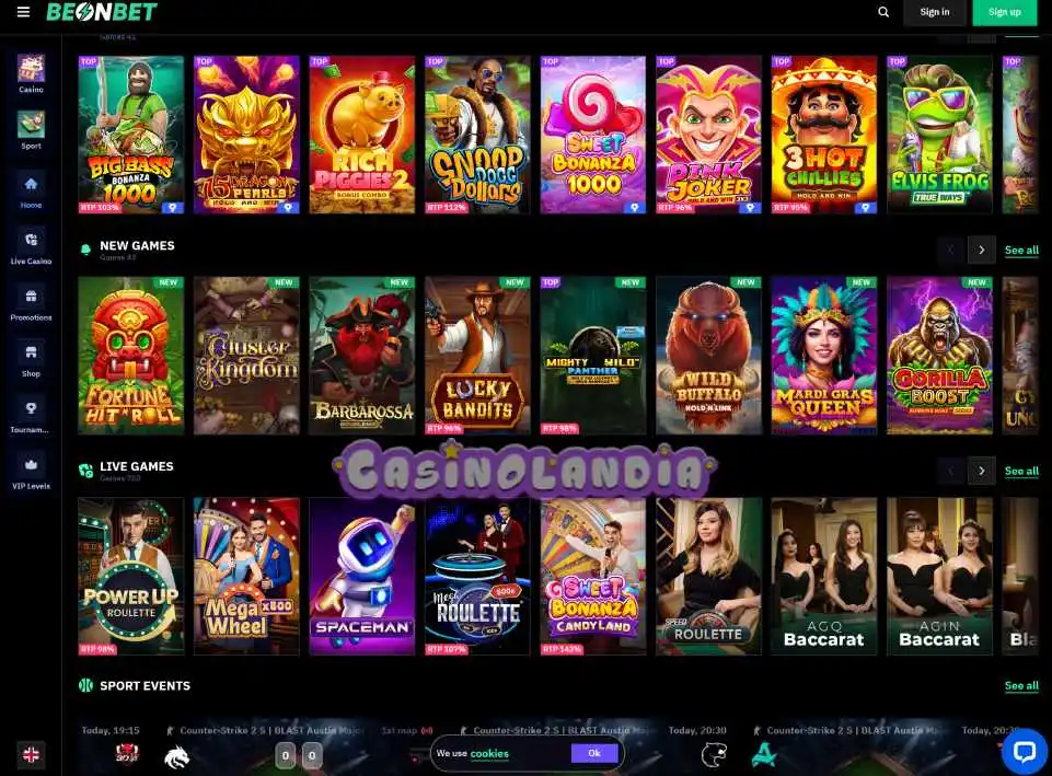 Beonbet Casino Tablet Landscape