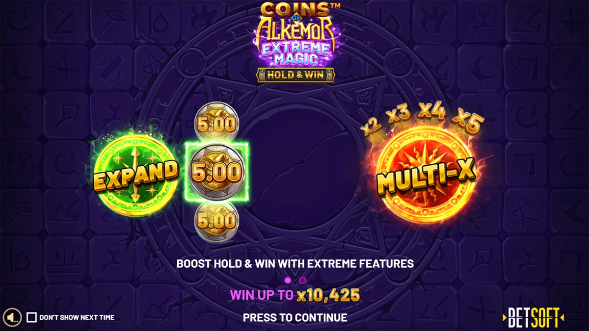 Coins of Alkemor Extreme Magic – Hold & Win Homescreen