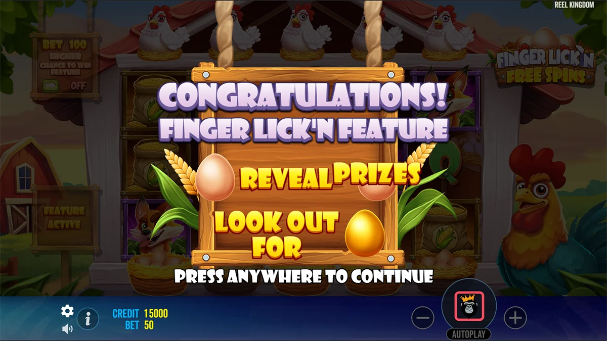 Finger Lick’n Free Spins Homescreen