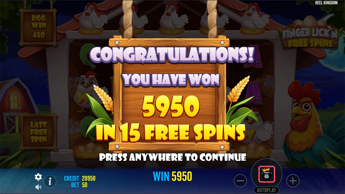 Finger Lick’n Free Spins Total