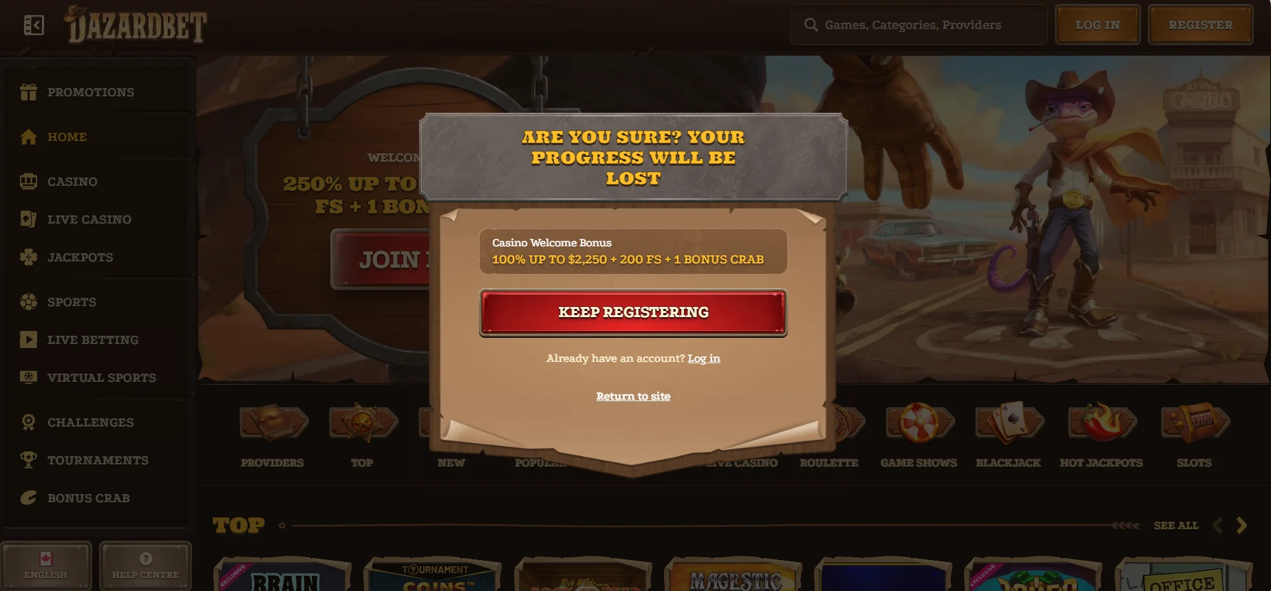Dazardet Casino Registration