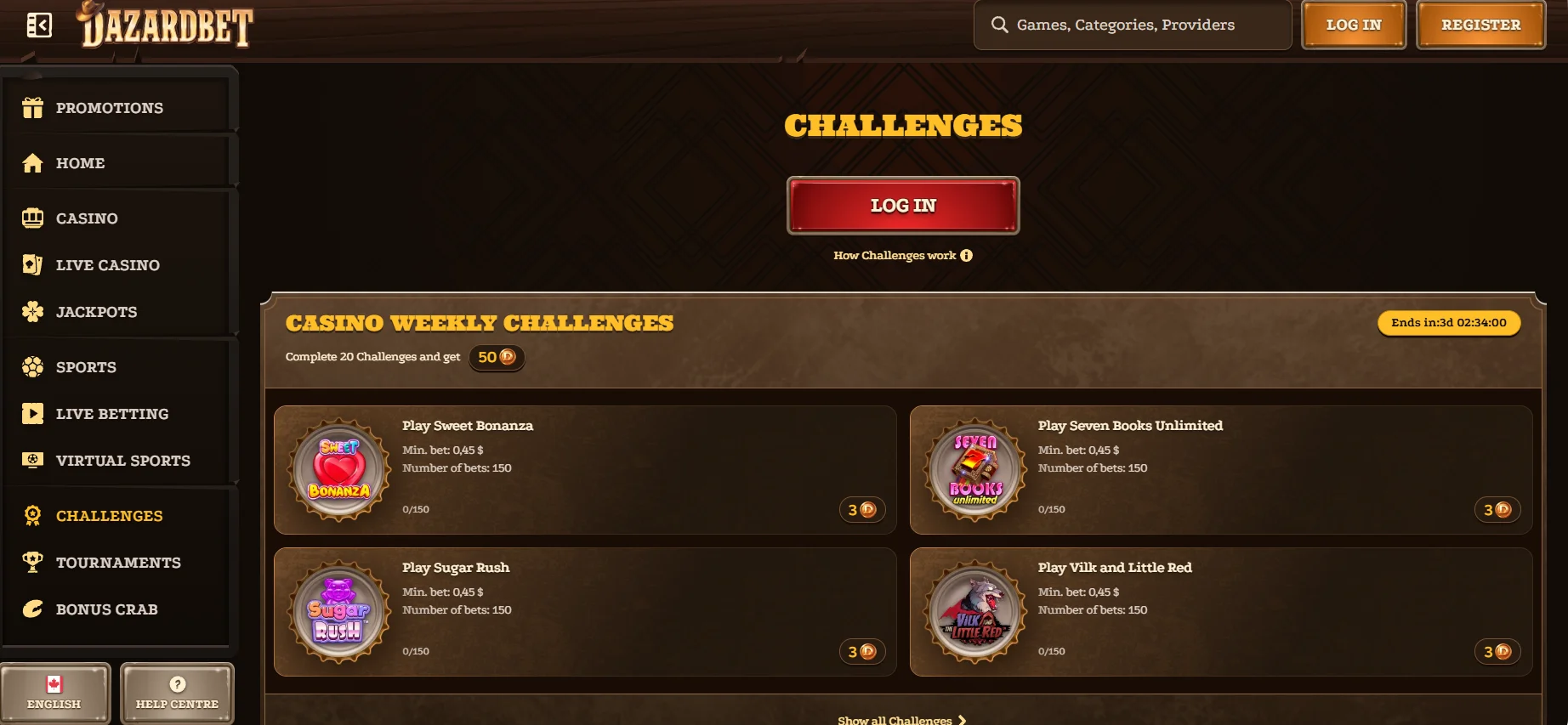 Dazardet Casino Challenges