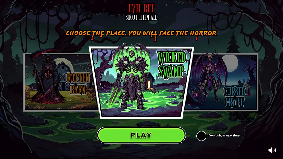 Evil Bet Shoot Them All! Homescreen
