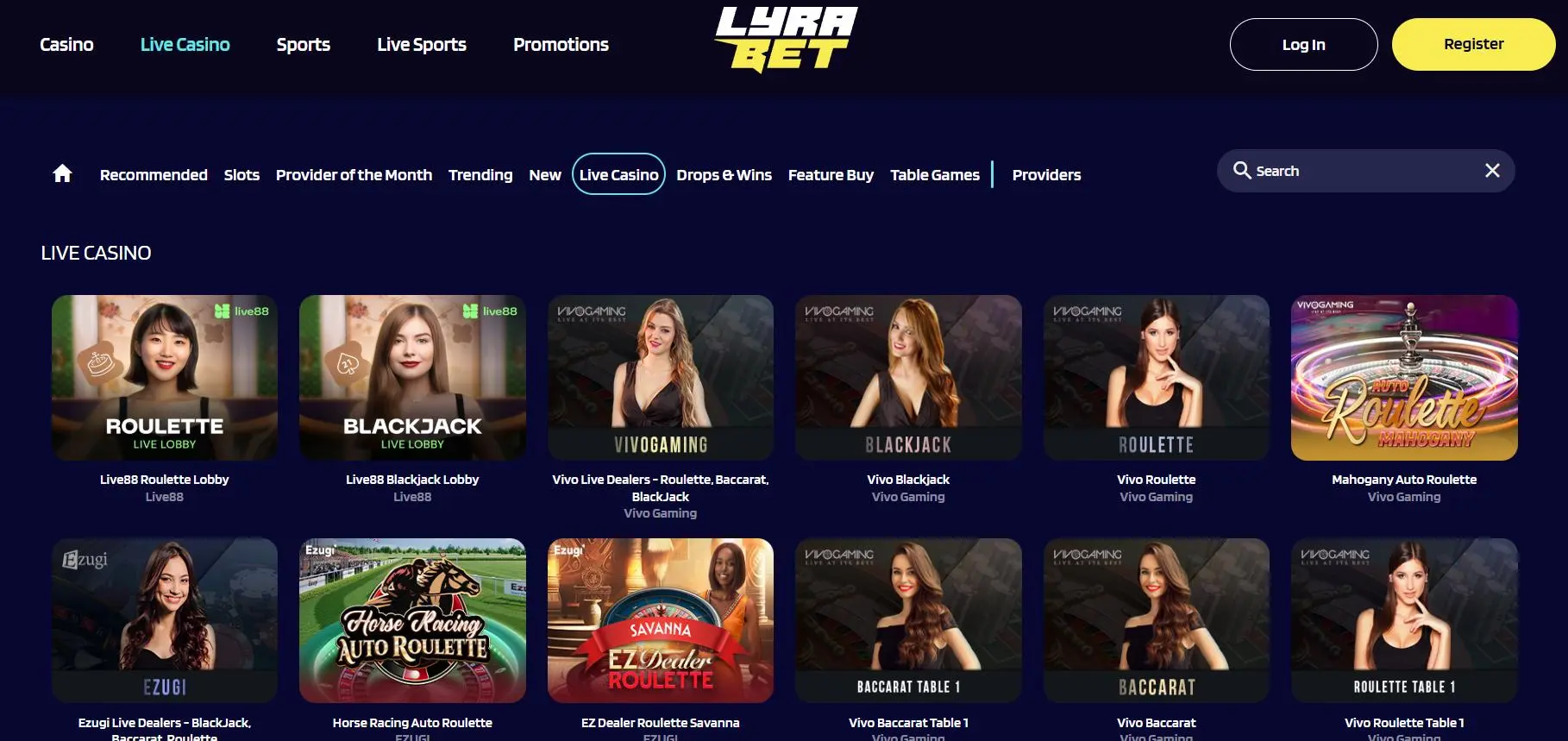 Lyrabet Casino Live Casino