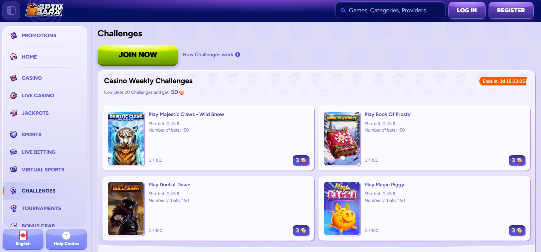 Spinbara Casino Challenges