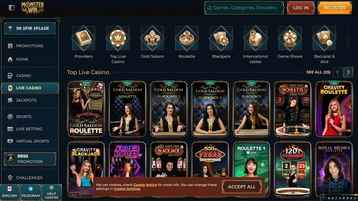 Monsterwin Casino Live Games