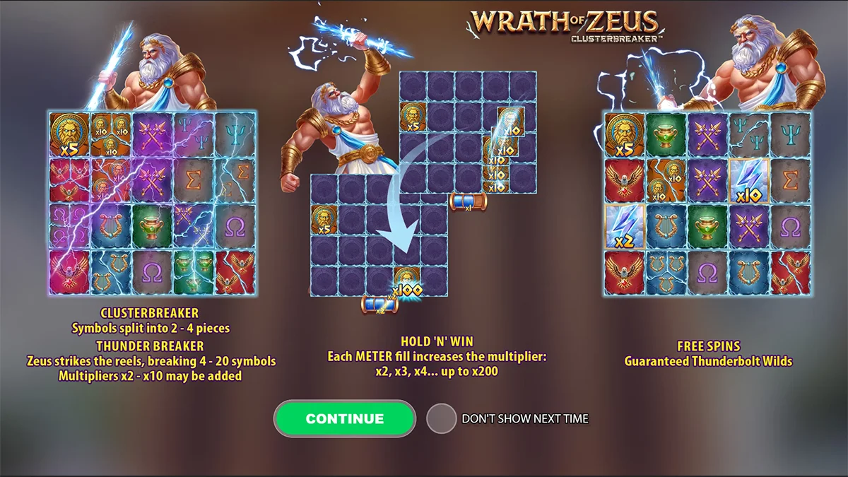 Wrath of Zeus ClusterBreaker Homescreen