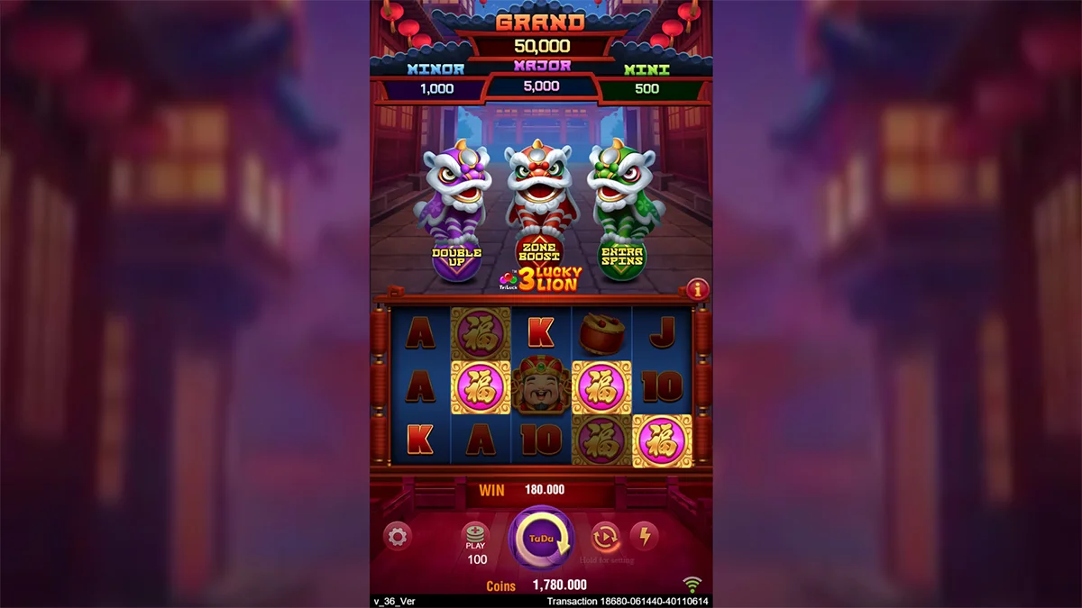 3 Lucky Lion Win
