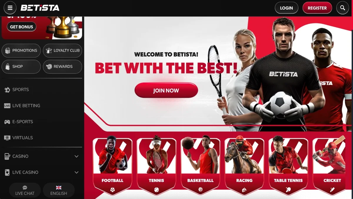 Betista Casino Main Page