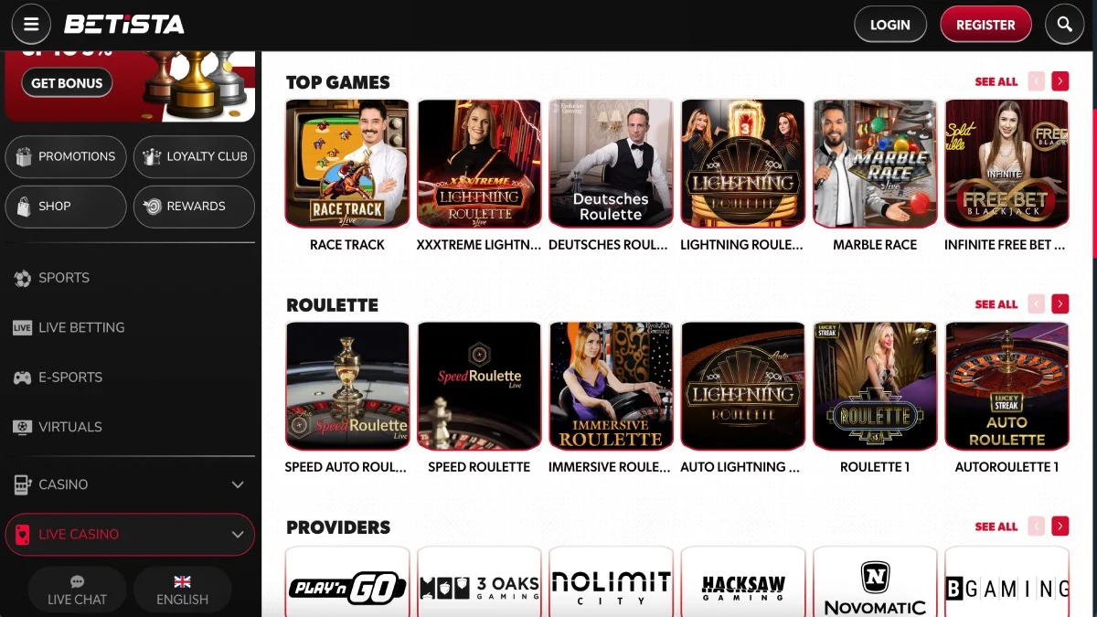 Betista Casino Live Casino