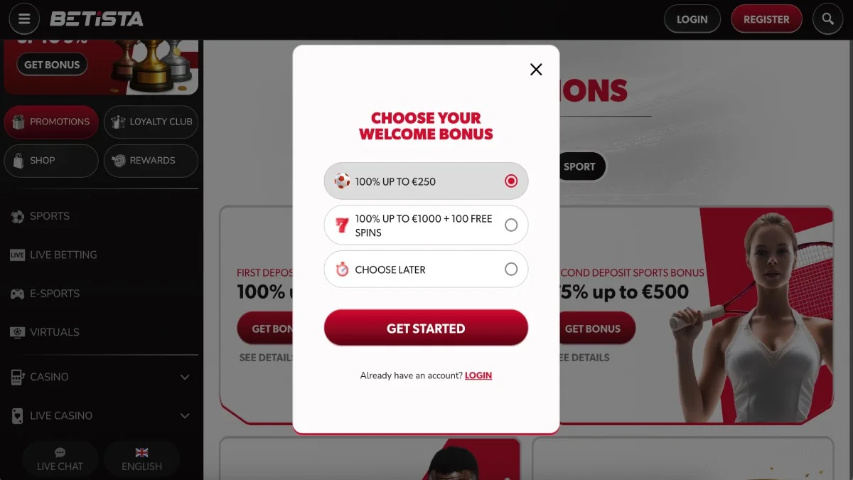 Betista Casino Registration