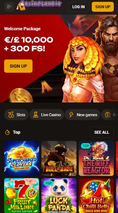 Slotlair Casino Mobile View