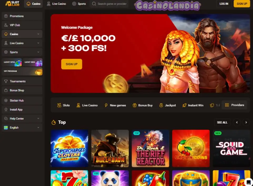 Slotlair Casino Tablet Landscape