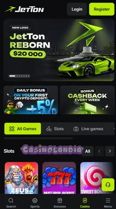 JetTon Casino Mobile View
