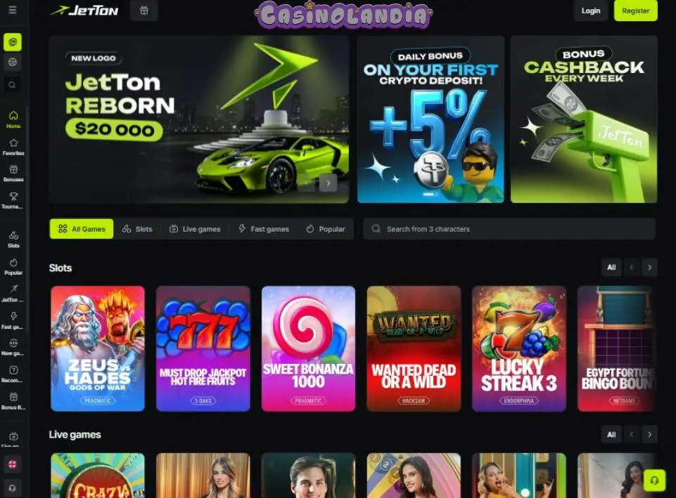 JetTon Casino Tablet Landscape