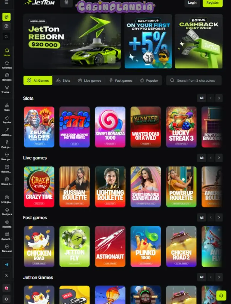 JetTon Casino Tablet Portrait