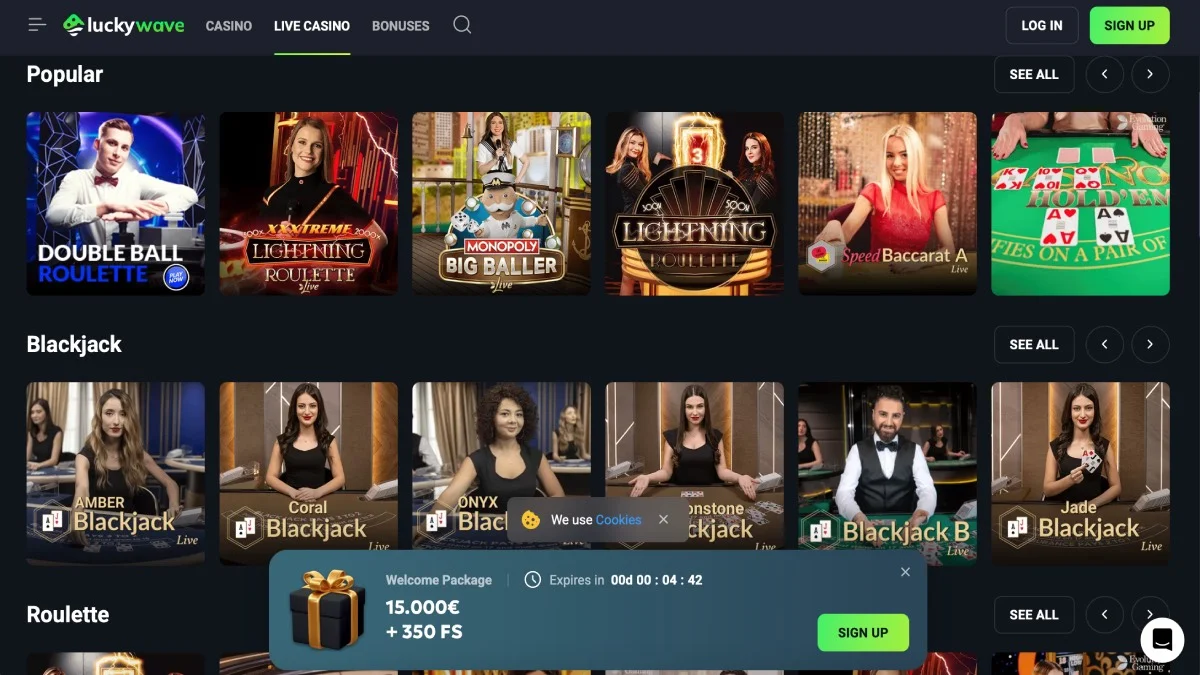 Luckywave Casino Live Casino