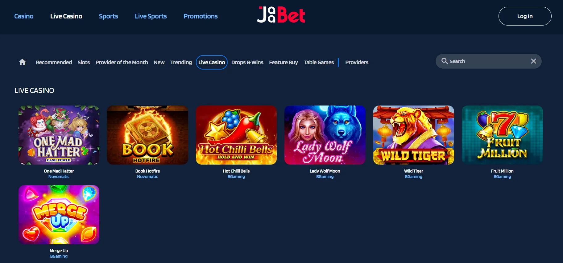JaaBet Casino Live Casino