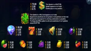 5 Boost Clover Paytable