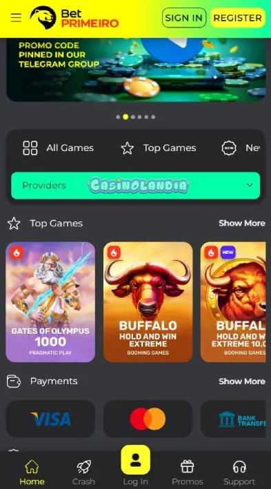 BetPrimeiro Casino Mobile View