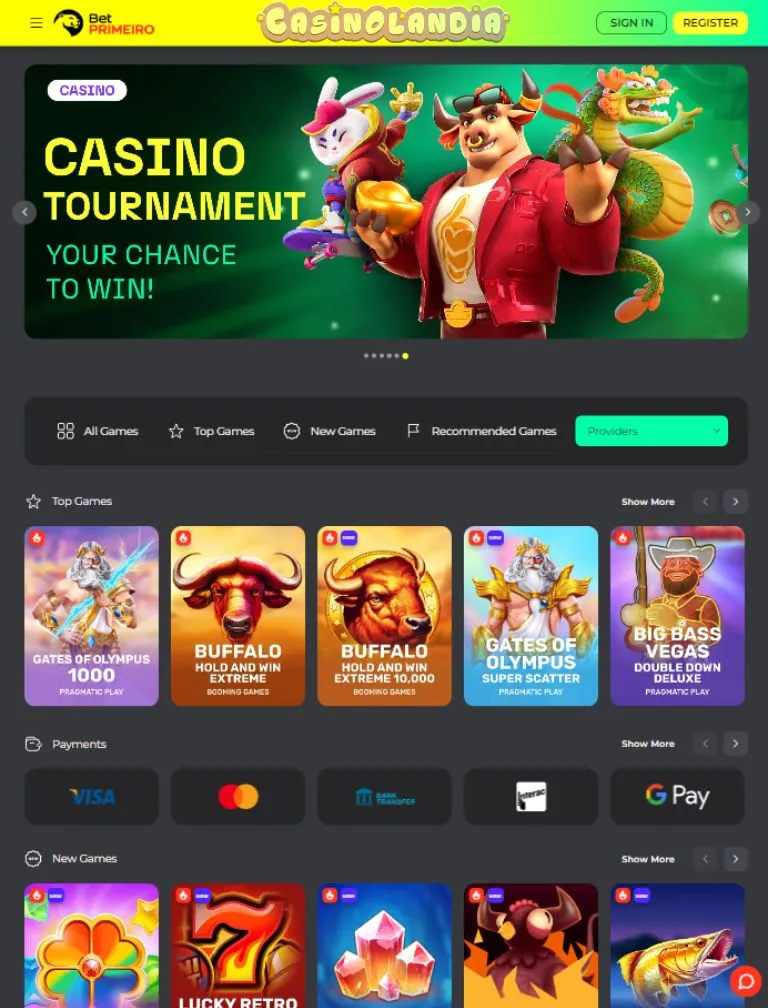 BetPrimeiro Casino Tablet Portrait