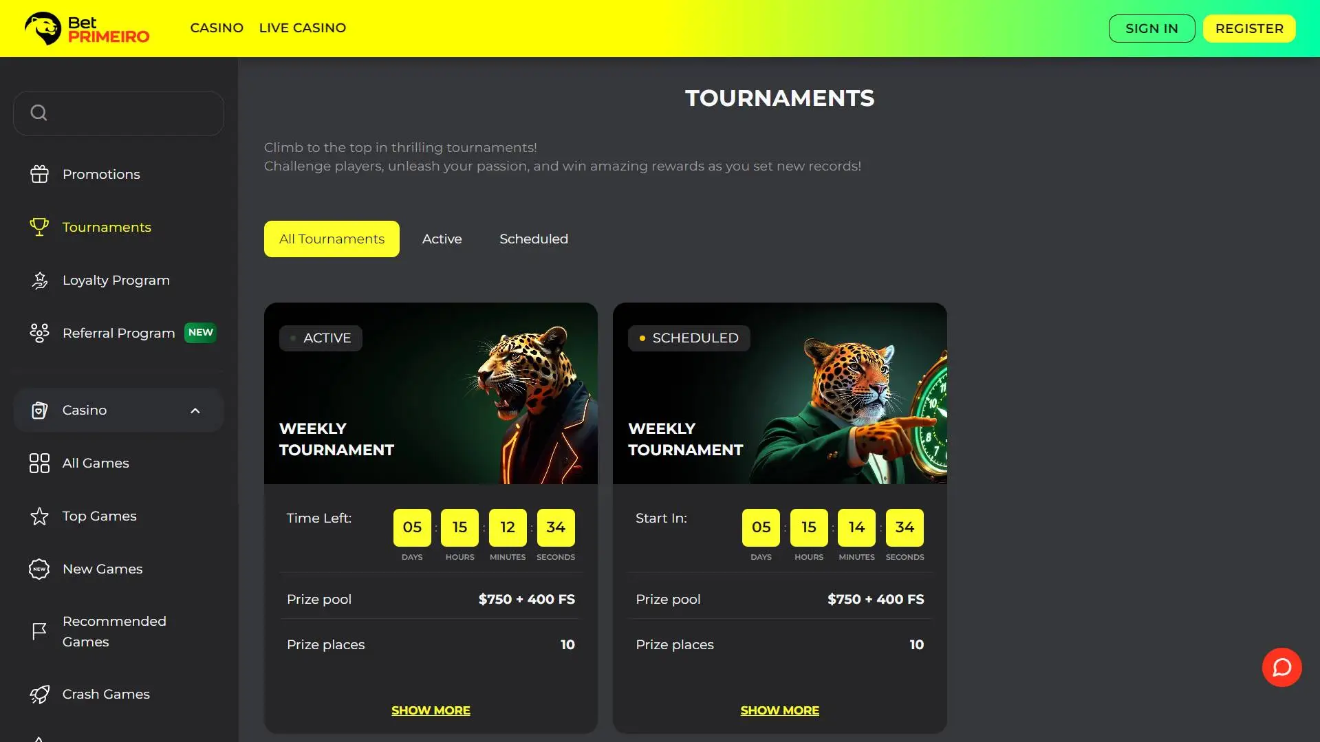 BetPrimeiro Casino Tournaments