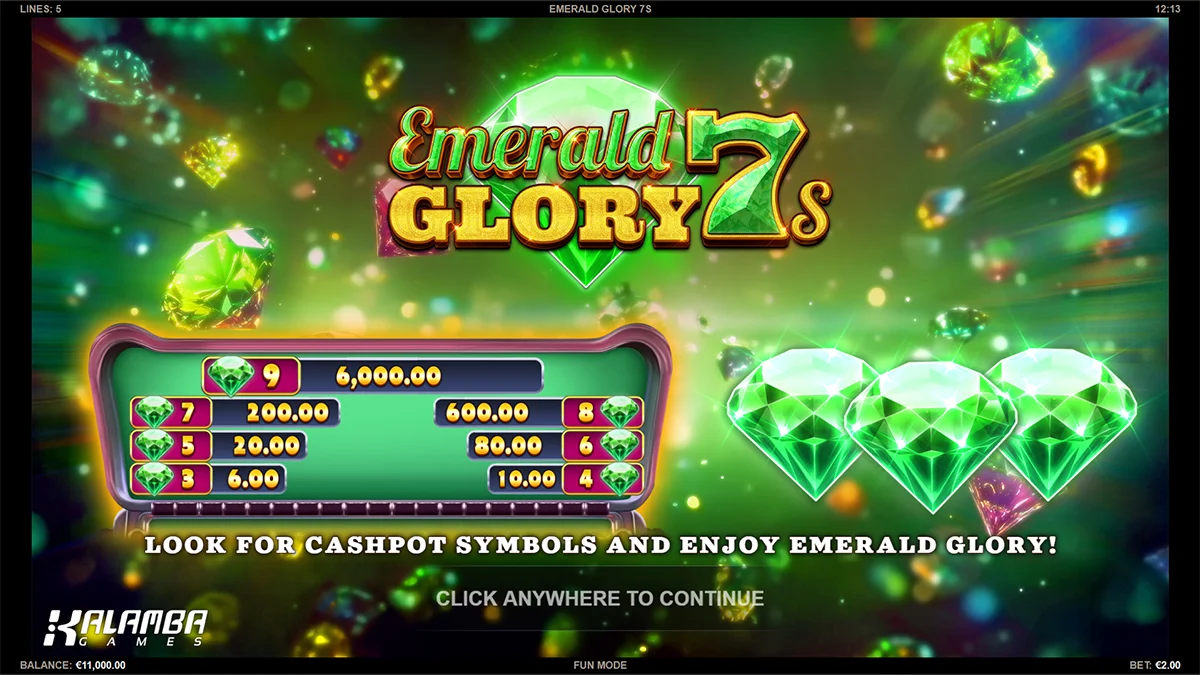 Emerald Glory 7s Homescreen