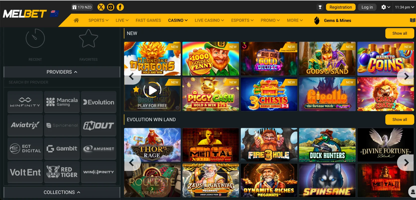 Melbet Casino Games