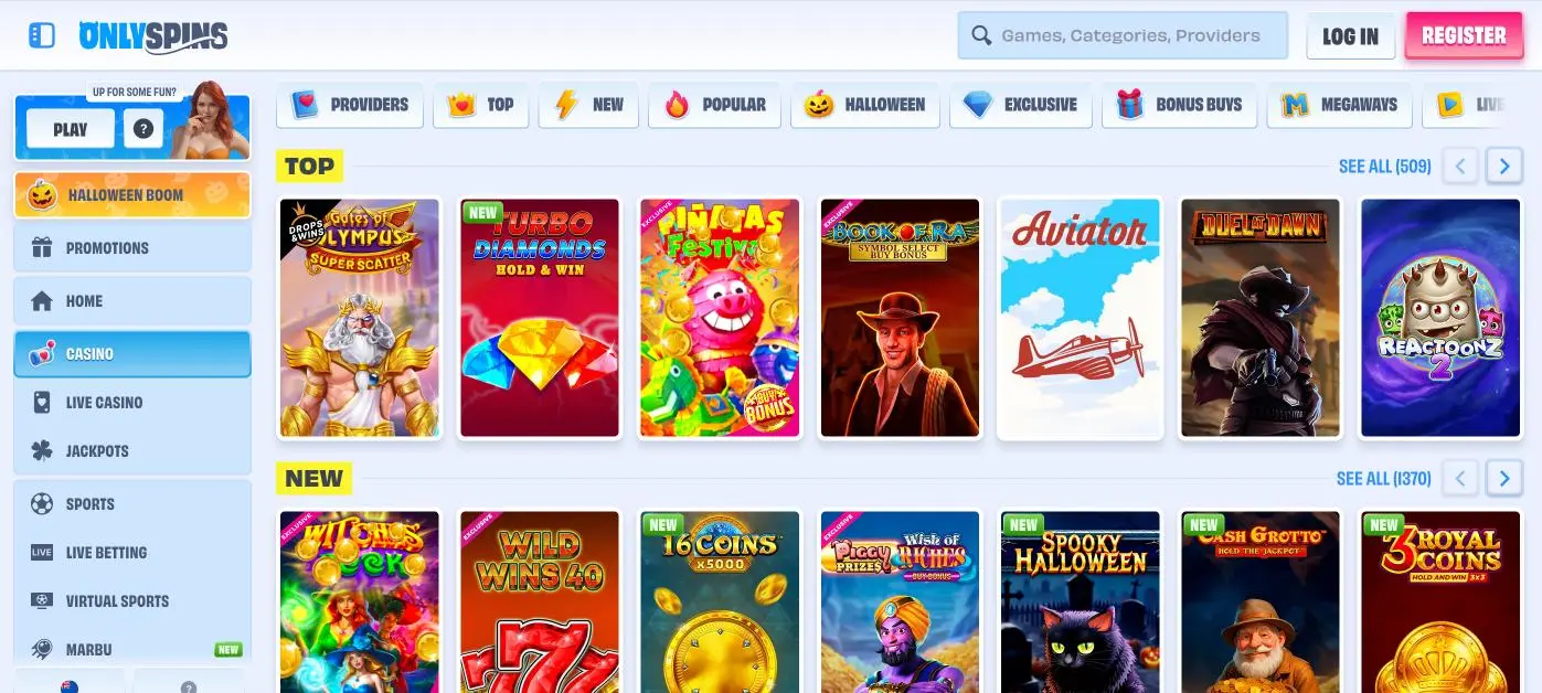 OnlySpins Casino Games