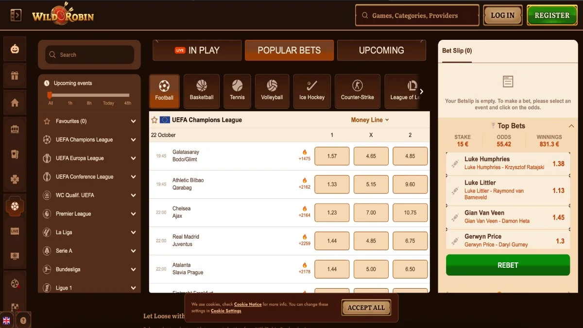 WildRobin Casino Sportsbook