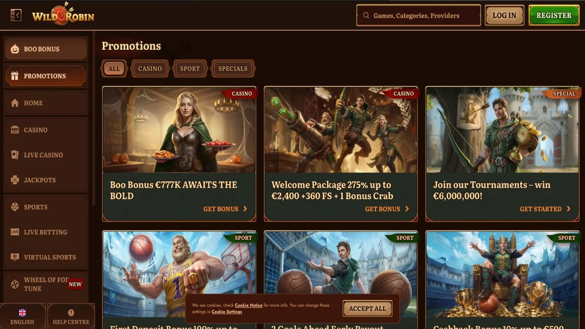 WildRobin Casino Bonuses