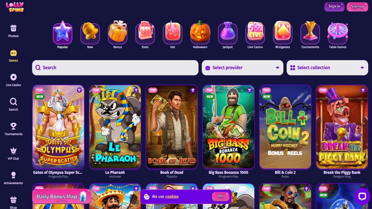 Lolly Spins Casino Game Collection