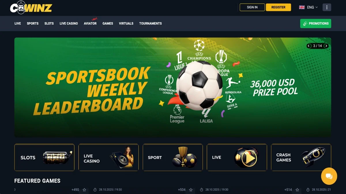Cwinz Casino Main Page