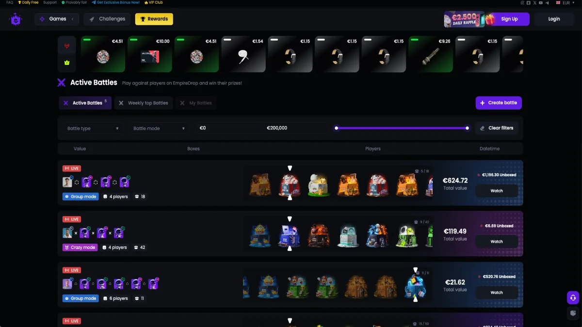 Empire Drop Casino Game Types