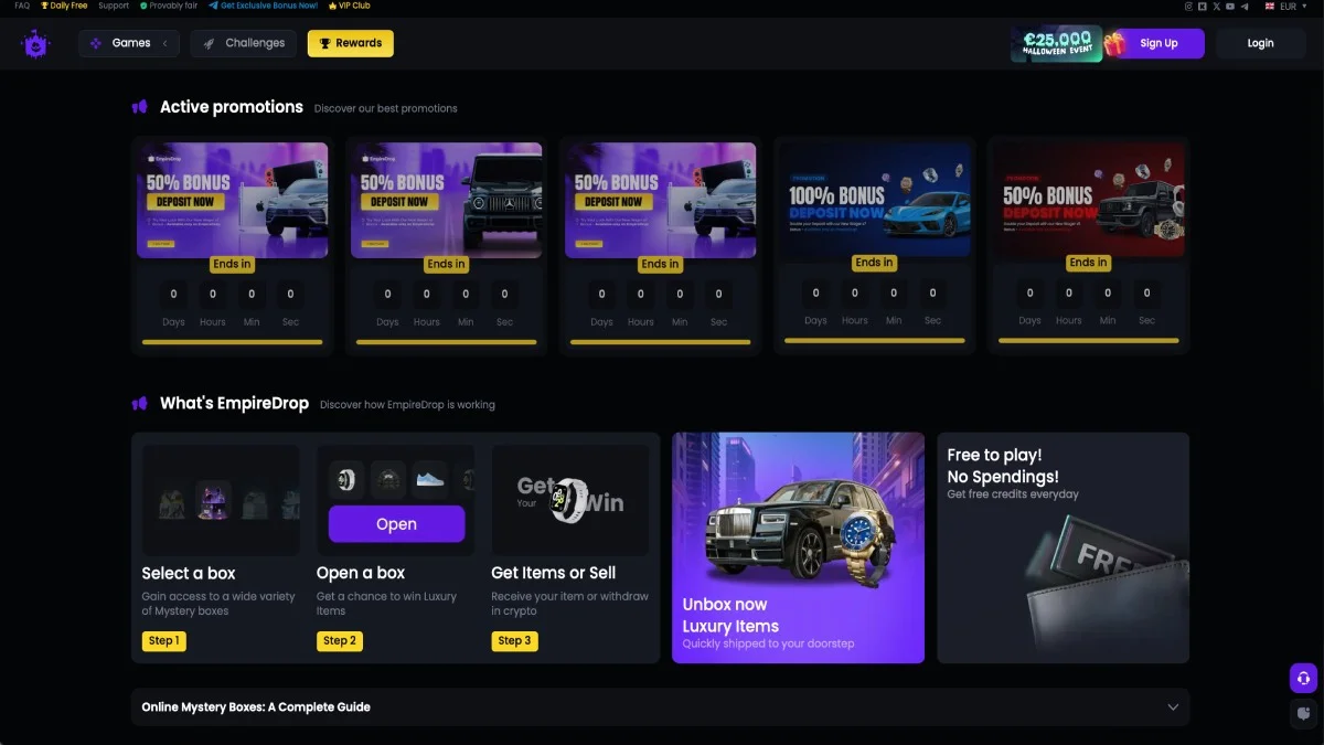 Empire Drop Casino Promotions