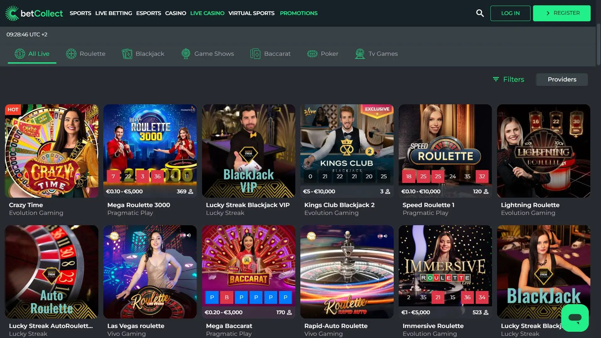 Betcollect Casino Live Casino