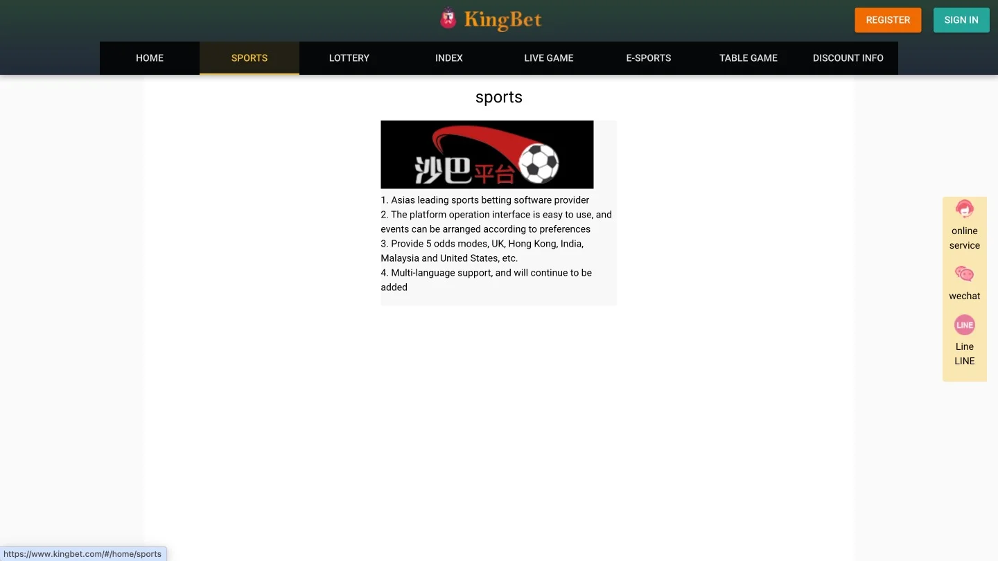 KingBet Home Sports