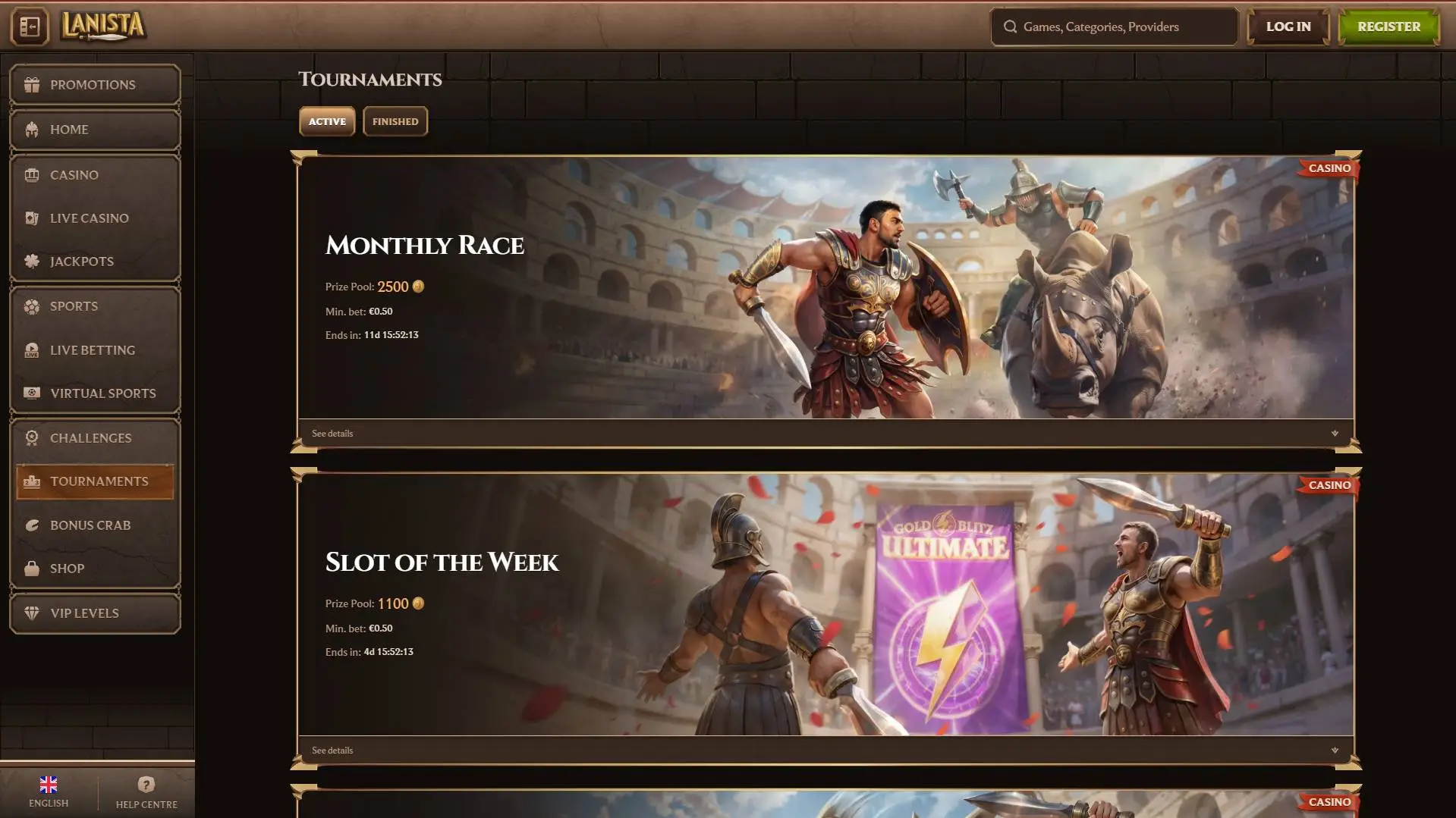 Lanista Casino Tournaments