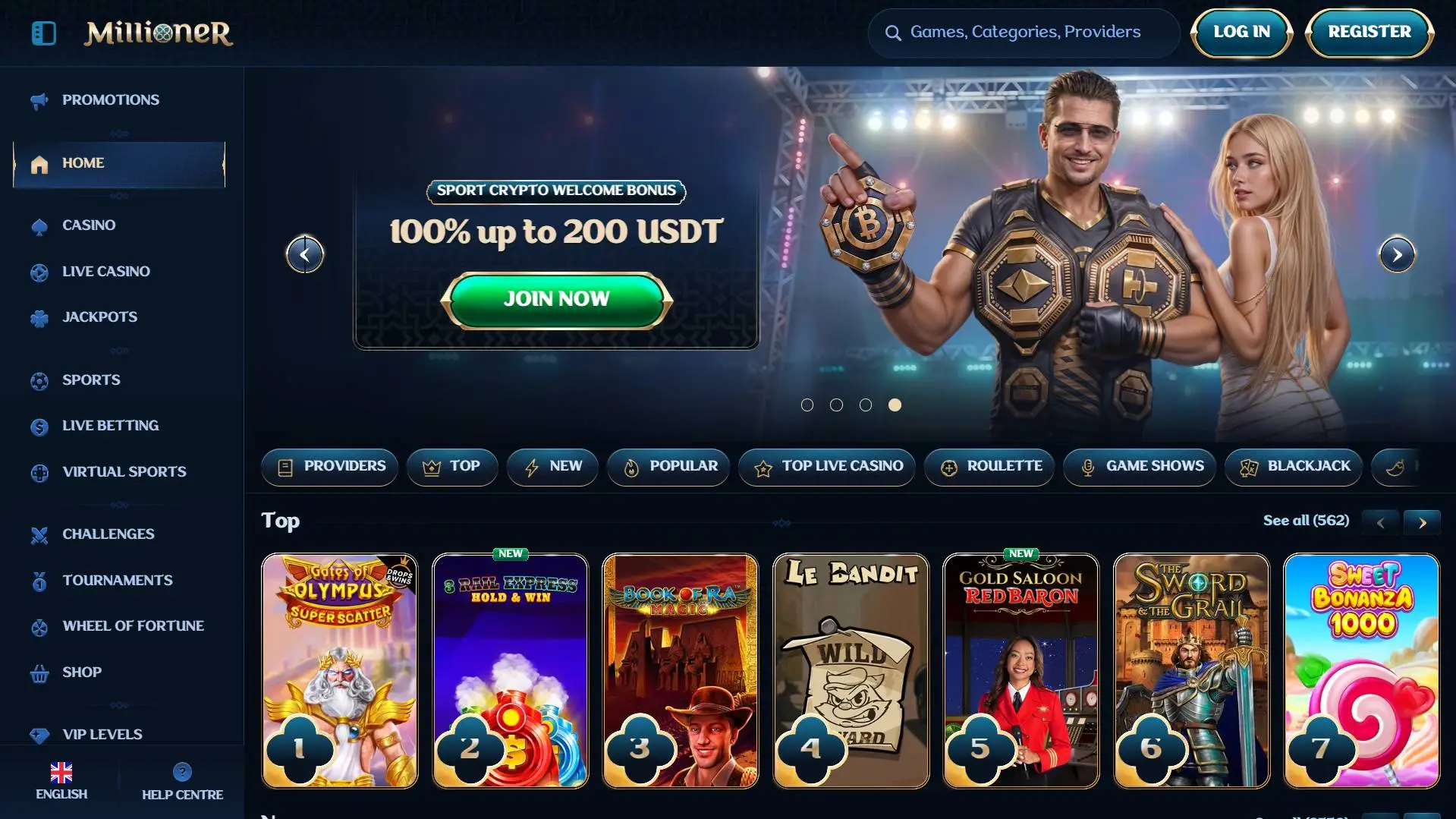 Millioner Casino Homepage