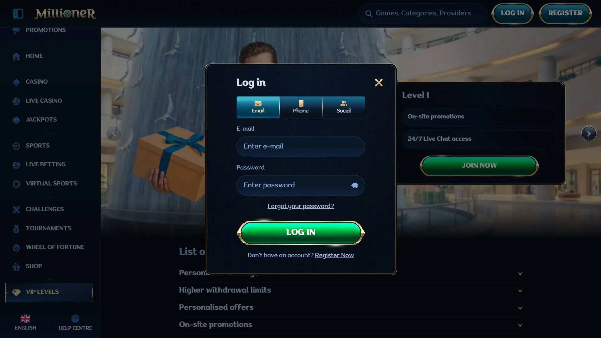 Millioner Casino Login