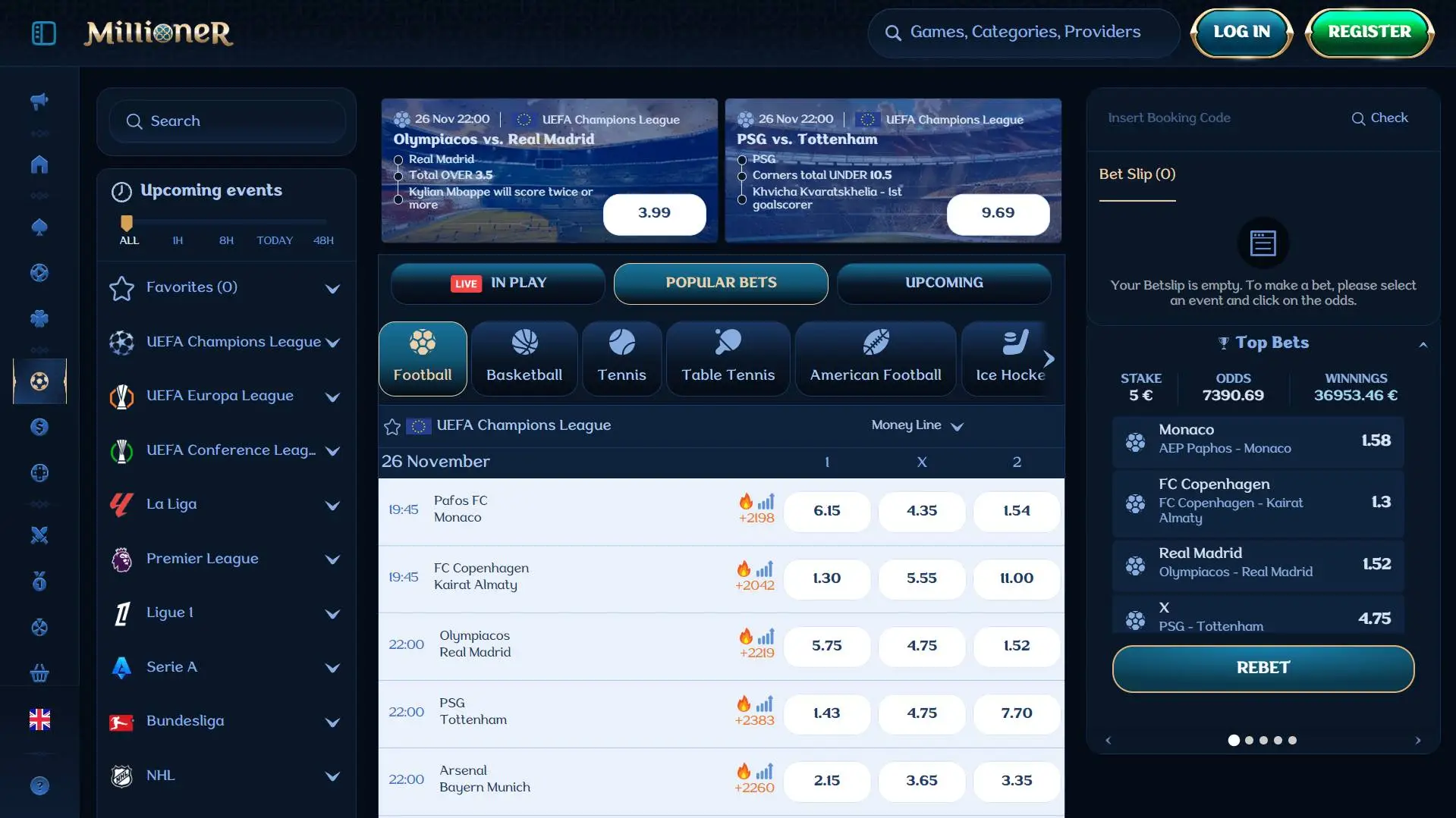 Millioner Casino Sportsbook