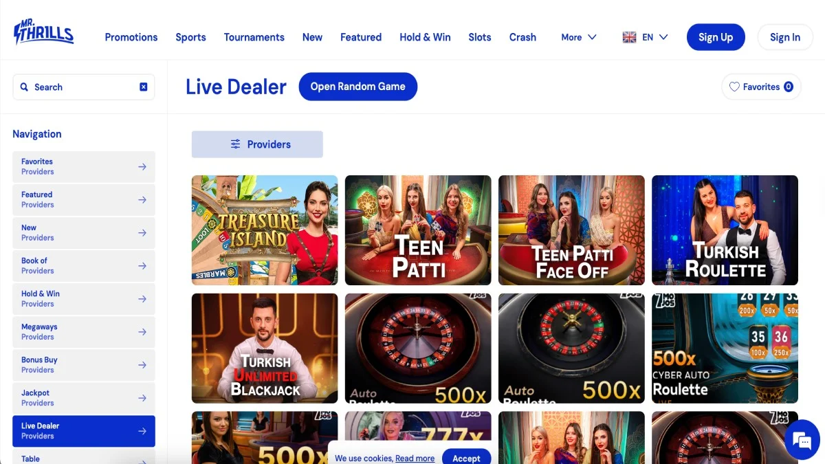 MrThrills Casino Live Casino