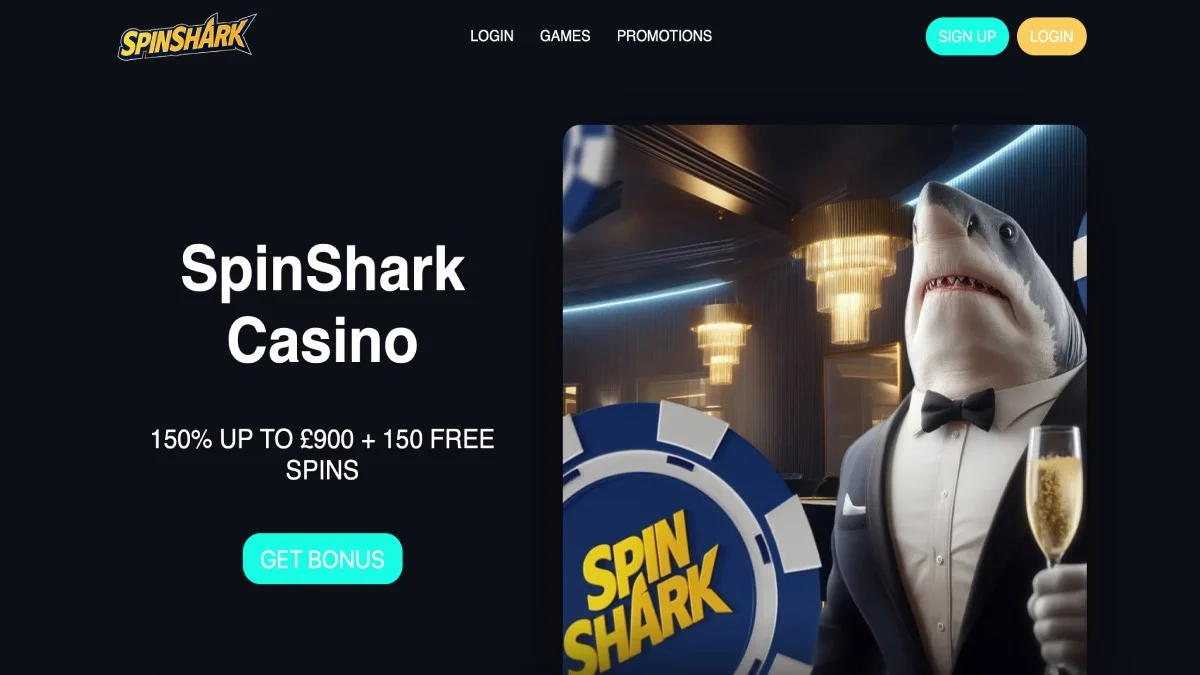 SpinShark Casino Main page
