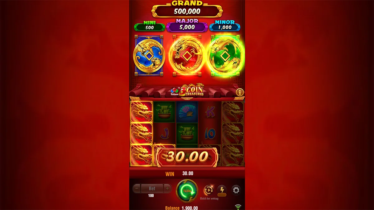 3 Coin Treasures Win