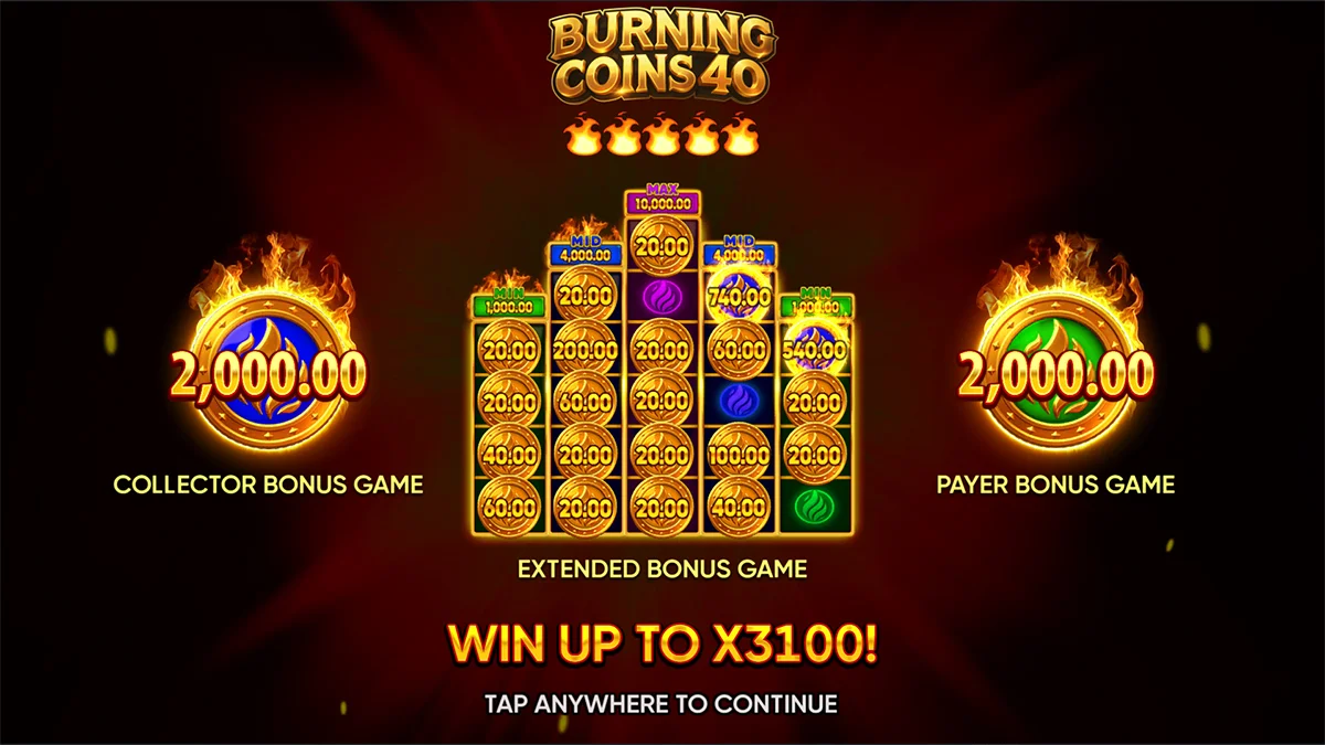 Burning Coin 40 Homescreen