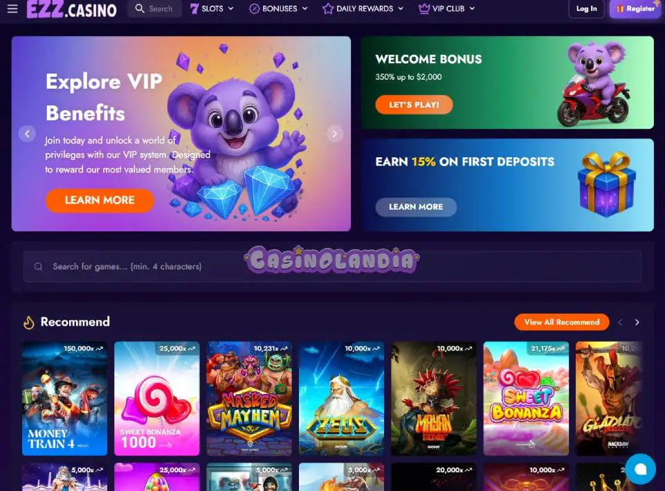 Ezz Casino Tablet Landscape