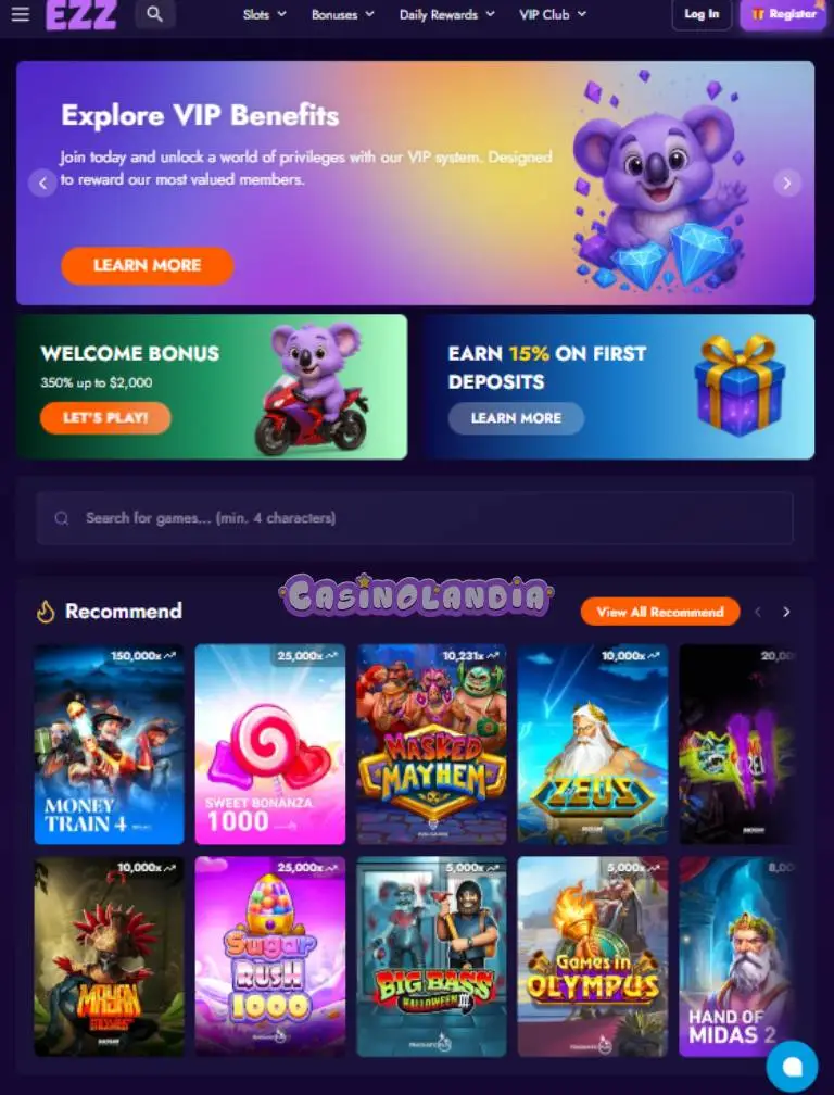 Ezz Casino Tablet Portrait