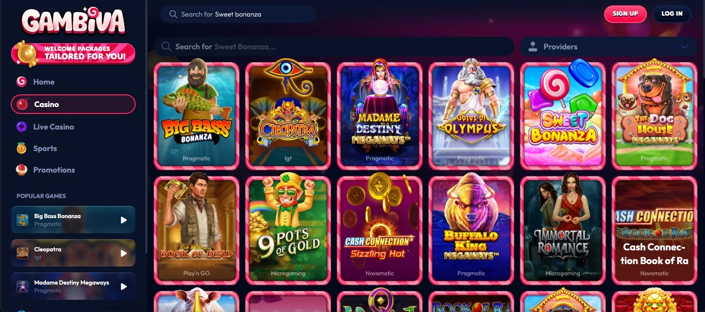 Gambiva Casino Games